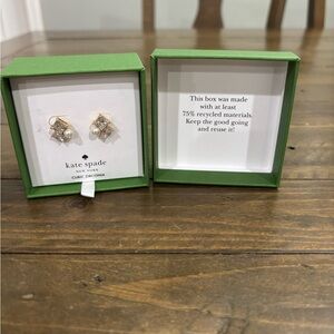 Kate Spade Cubic Zirconia and Faux Pearl Cluster Stud Earrings